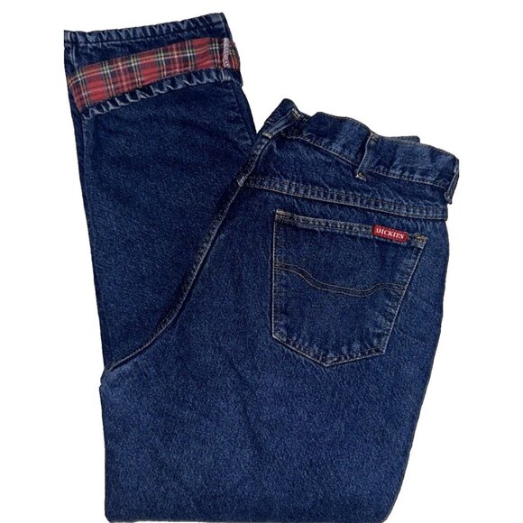 Dickies Flannel Lined Jeans Men Blue 38 x 32 Denim Pants ACTUAL 37 x 31.5 WARM - Picture 1 of 8